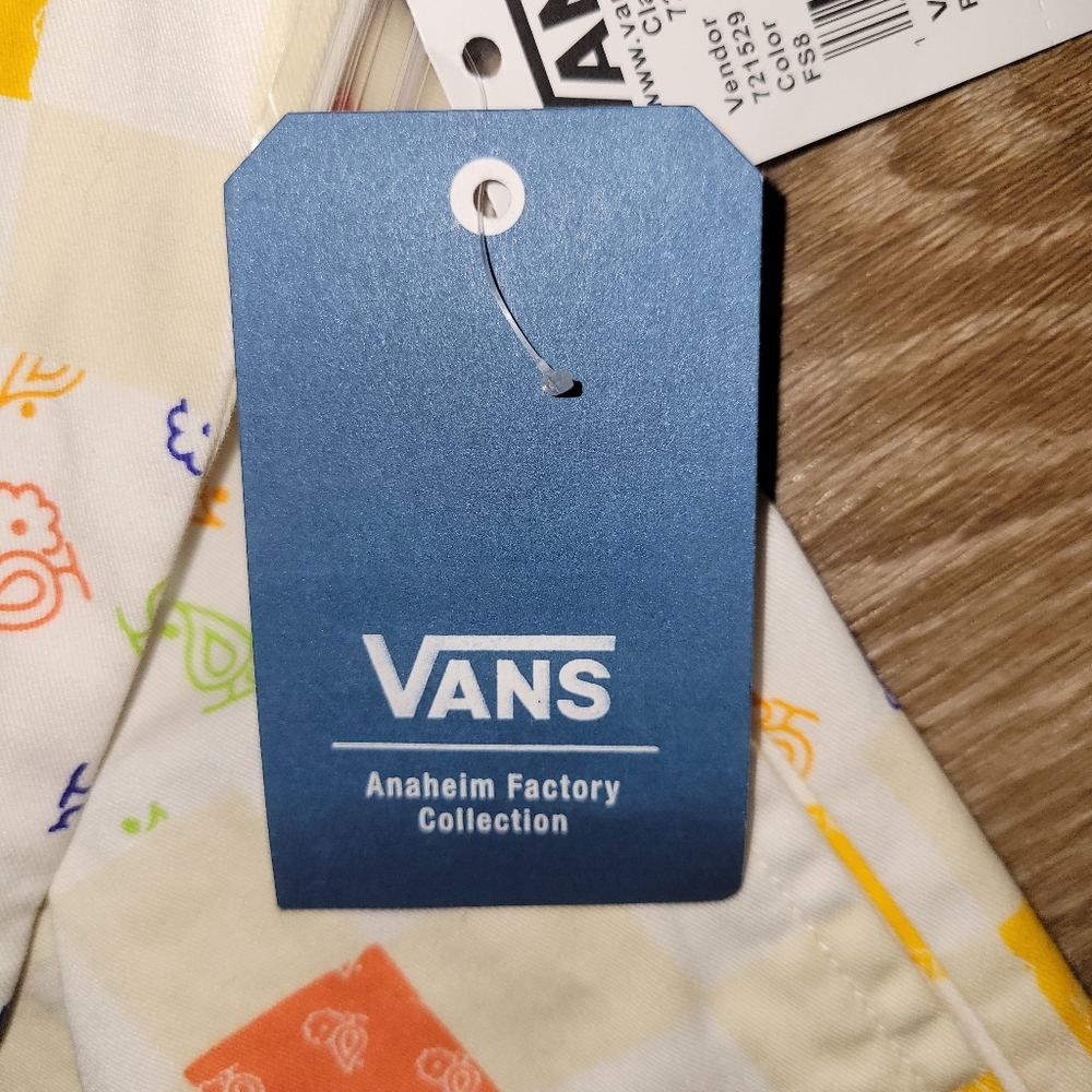 VANS Women's ANAHEIM PAISLEY CHECK LONG SLEEVE BUTTONDOWN TOP Size XL New - Picture 5 of 7